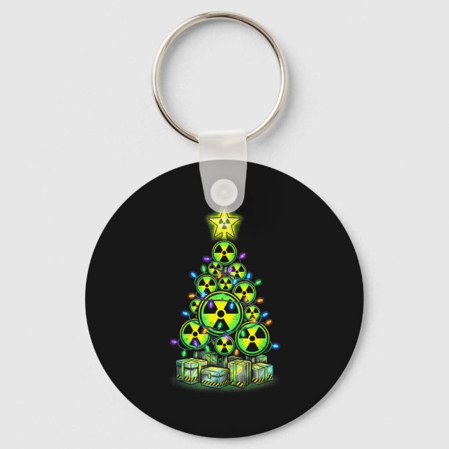 Chaveiro Radioactive Christmas Tree Graphic Nuclear Warning (Frente)