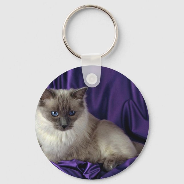 Chaveiro Ragdoll, ponto azul (Frente)