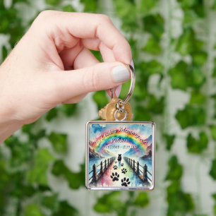 Chaveiro Rainbow Bridge Pet Losse Memória de Perda Petal Pr