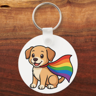 Chaveiro Rainbow Cape Puppy - Design do Orgulho LGBTQ+