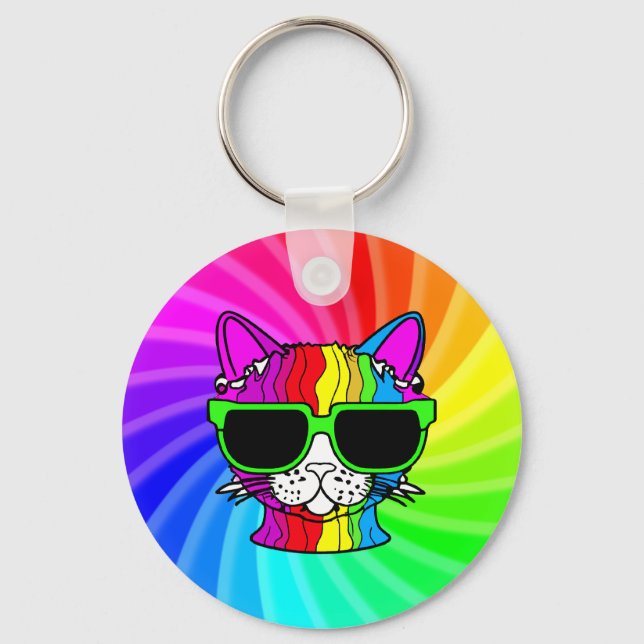 Chaveiro Rainbow Cat Twirl (Frente)
