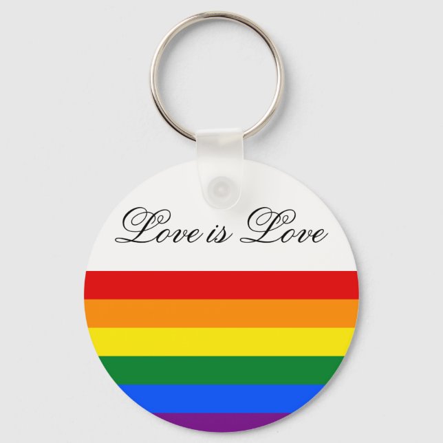 Chaveiro Rainbow Flag Orgulho gay LGBT Love is Love (Frente)