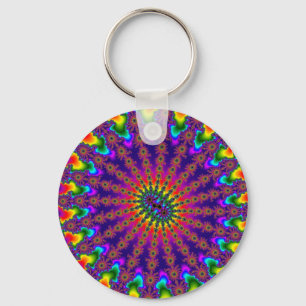 Chaveiro Rainbow Fractal Burst