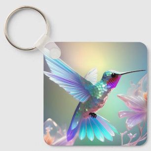 Chaveiro Rainbow Glass Hummingbird,