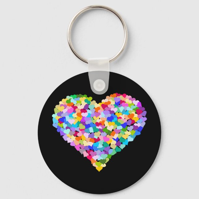 Chaveiro Rainbow Heart Confetti (Frente)