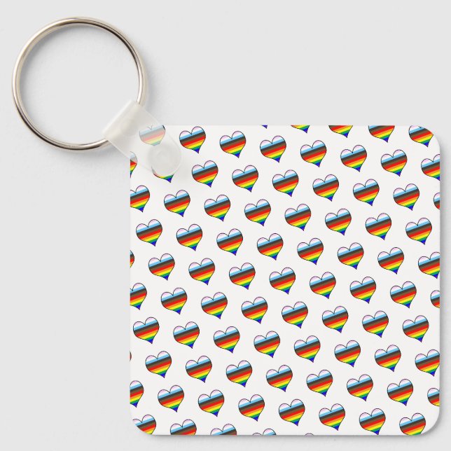 Chaveiro Rainbow Heart Pattern (Frente)