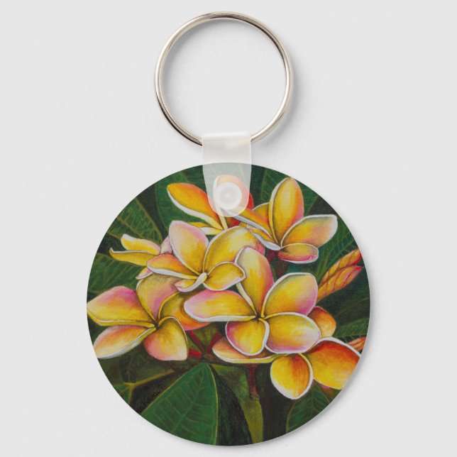 Chaveiro Rainbow Plumeria (Frente)