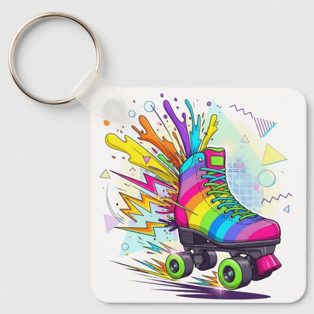 Chaveiro Rainbow roller skates  (Frente)