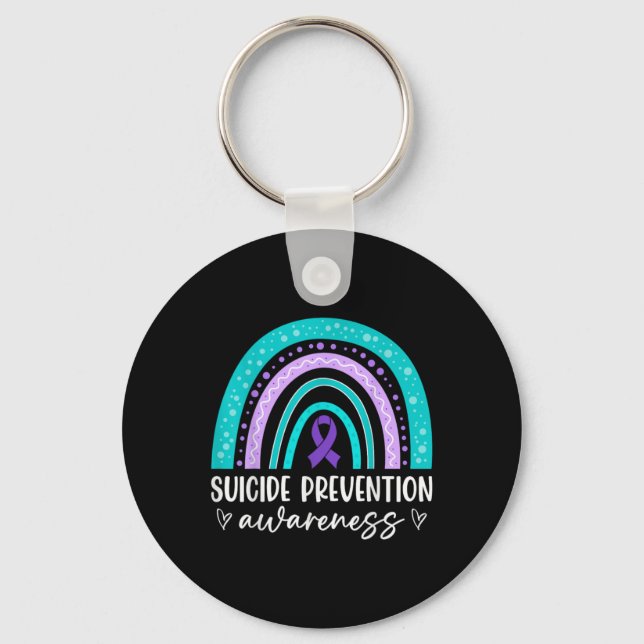 Chaveiro Rainbow Suicide Prevention Awareness Teal Amp Pu  (Frente)