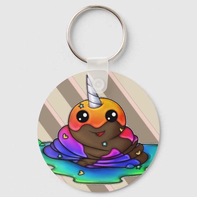 Chaveiro Rainbow Unicorn Poop (Frente)