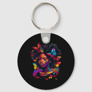 Chaveiro Rainha Arte Pintura Borboleta Afro Fofo