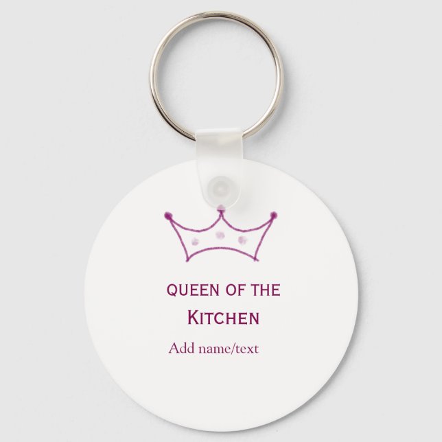 Chaveiro rainha da cozinha coroa cozinheira chefe nome (Frente)