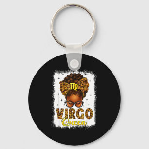 Chaveiro Rainha de Virgem coque sujo arco de leopardo mulhe
