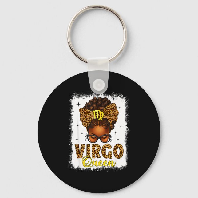Chaveiro Rainha de Virgem coque sujo arco de leopardo mulhe (Frente)