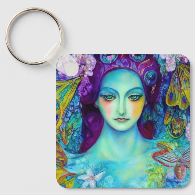 Chaveiro Rainha Fada Encantada com Borboletas (Frente)