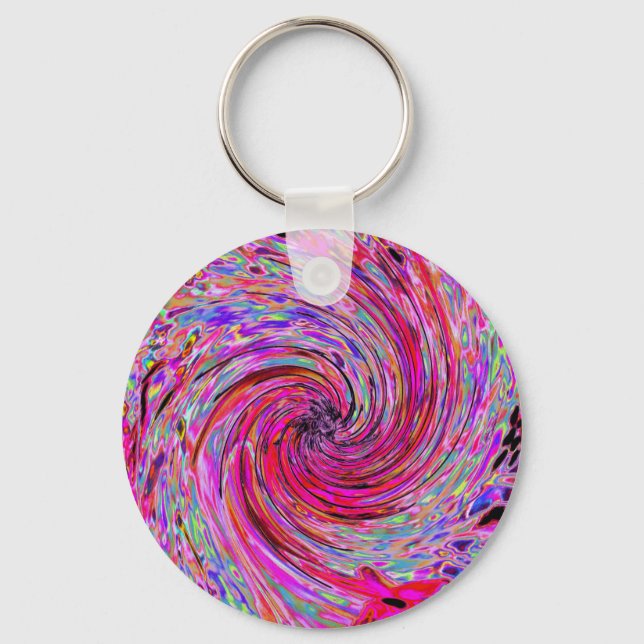 Chaveiro Raio Floral legal, Rosa Quente e Vermelho, para Re (Frente)