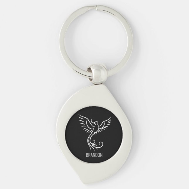 Chaveiro Raios Místicos de Phoenix Branca Negra (Frente)