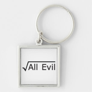 Chaveiro Raiz de todo o mau - humor da matemática/geek da