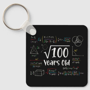 Chaveiro Raiz Quadrada de 100 Dons de 10 Anos de 10 Anos de