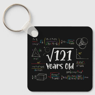 Chaveiro Raiz Quadrada dos presentes de 121 11 de aniversár