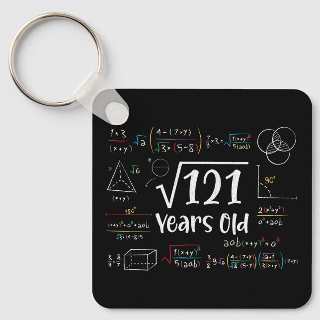 Chaveiro Raiz Quadrada dos presentes de 121 11 de aniversár (Frente)