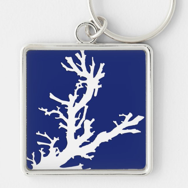 Chaveiro Ramal coral - marinho azul e branco (Frente)