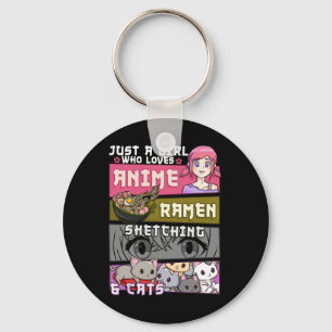 Chaveiro Ramen Cat Anime Desenhando Apenas Uma Menina Que A