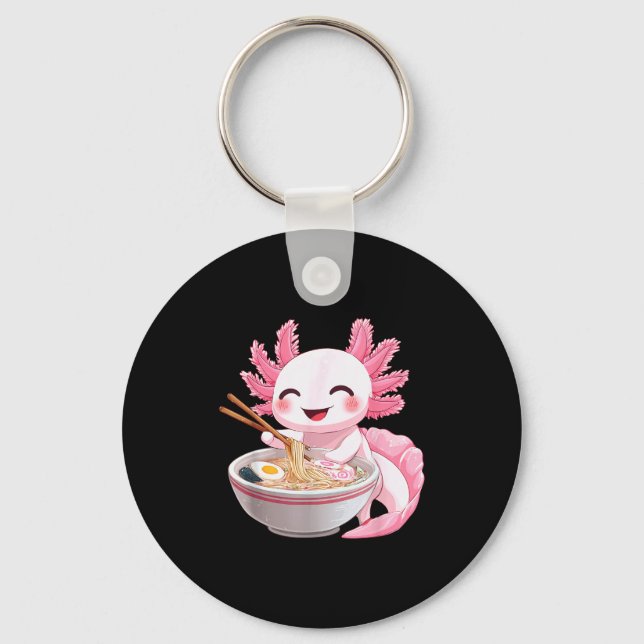 Chaveiro Ramen de Axolote Kawaii Anime (Frente)
