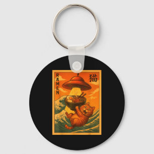 Chaveiro Ramen de Gato Ufo Anime Japonês Engraçado Homens M