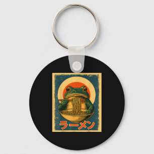 Chaveiro Ramen de Sapo Engraçado Kawaii Retro Sol Nascente
