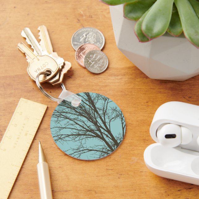 Chaveiro Ramos de Árvore Marrom Azul Rústico (Mesa)