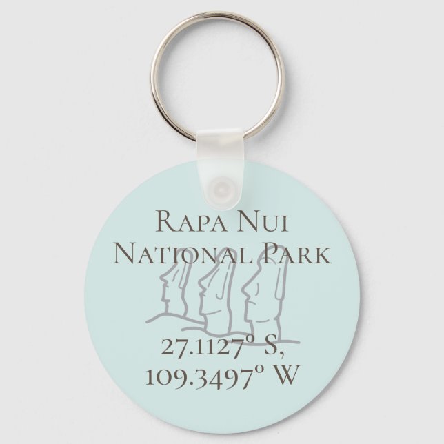 Chaveiro Rapa Nui Latitude & Longitude (Frente)
