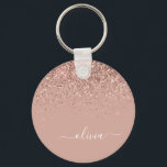 Chaveiro Rapariga do Monograma de Script Brilhante Cor-de-r<br><div class="desc">Rosa Dourado - Chaveiros com nomes de Monograma (Cadeia de Chave) de Script Glitter Brilhante Cor-de-Rosa Esmagada. Isto faz o doce e perfeito aniversário de 16 anos,  casamento,  chá de panela,  aniversário,  chá de fraldas ou festa de solteira presente para alguém que ama luxo de luxo e estilos quíticos.</div>