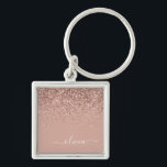 Chaveiro Rapariga do Monograma de Script Brilhante Cor-de-r<br><div class="desc">Rosa Dourado - Chaveiros com nomes de Monograma (Cadeia de Chave) de Script Glitter Brilhante Cor-de-Rosa Esmagada. Isto faz o doce e perfeito aniversário de 16 anos,  casamento,  chá de panela,  aniversário,  chá de fraldas ou festa de solteira presente para alguém que ama luxo de luxo e estilos quíticos.</div>
