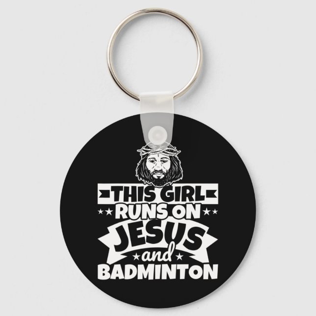 Chaveiro Rapariga Funciona Com Jesus E Badminton (Frente)