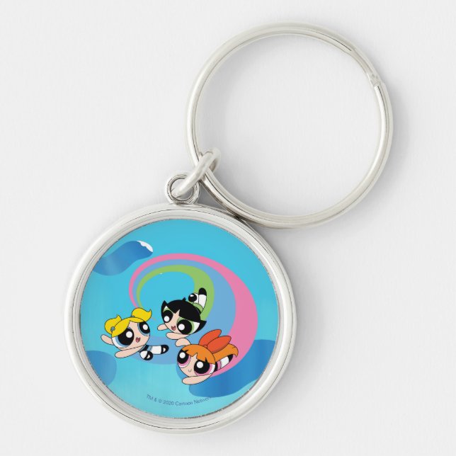 Chaveiro Raparigas Powerpuff Voam Através Do Céu (Frente)