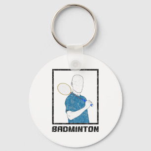 Chaveiro Rapaz de Badminton Raquete Esporte Homem Golpes
