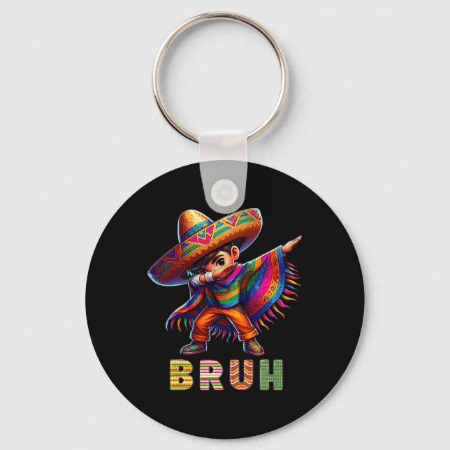 Chaveiro Rapaz Mexicano Dabbing Poncho Cinco De Mayo Funny  (Frente)