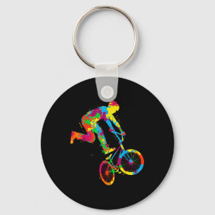 Chaveiro Rapazes Crianças Piloto De Bicicleta Bmx Acrobátic