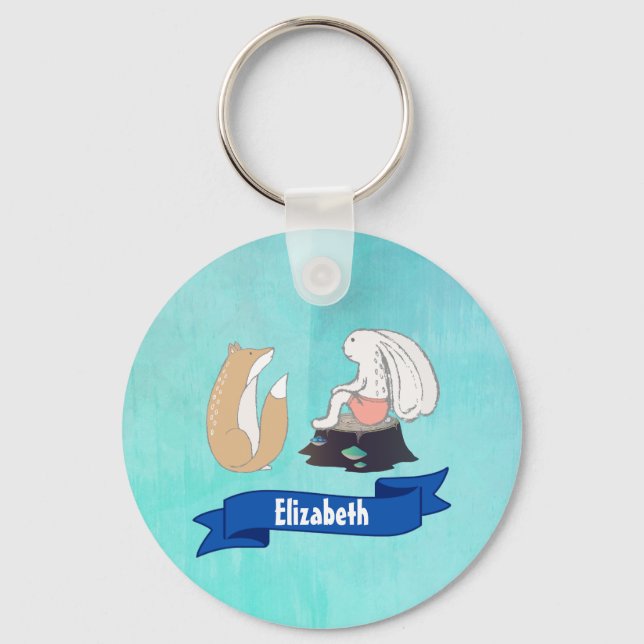 Chaveiro Raposa-branca e lenha-de-coelho (Frente)