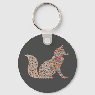 Chaveiro Raposa Colorida Pontilhada