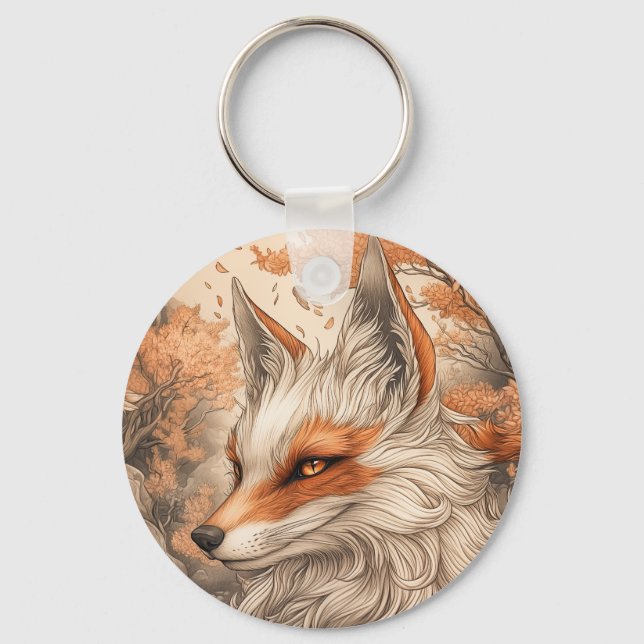Chaveiro Raposa de Kitsune Japonesa (Frente)
