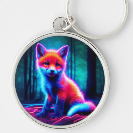 Chaveiro Raposa-sonho vibrante com matizes a cores elétrica