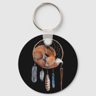Chaveiro Raposa Vermelha Dormindo no Dreamcatcher