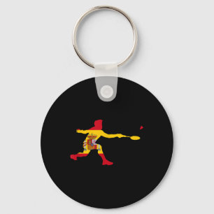 Chaveiro Raquete Bandeira Espanhola Badminton Peteca Homens