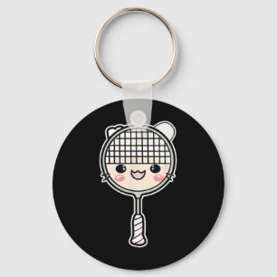 Chaveiro Raquete de Badminton Face de Desenho Animado Jogad