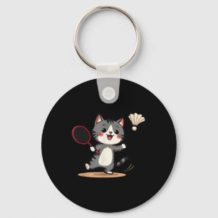 Chaveiro Raquete de Peteca de Gato Fofo Engraçado para Home