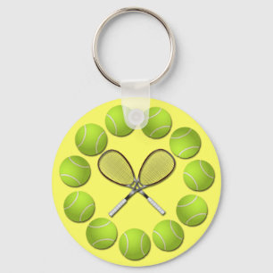 CHAVEIRO RAQUETE E BOLAS DE TÊNIS