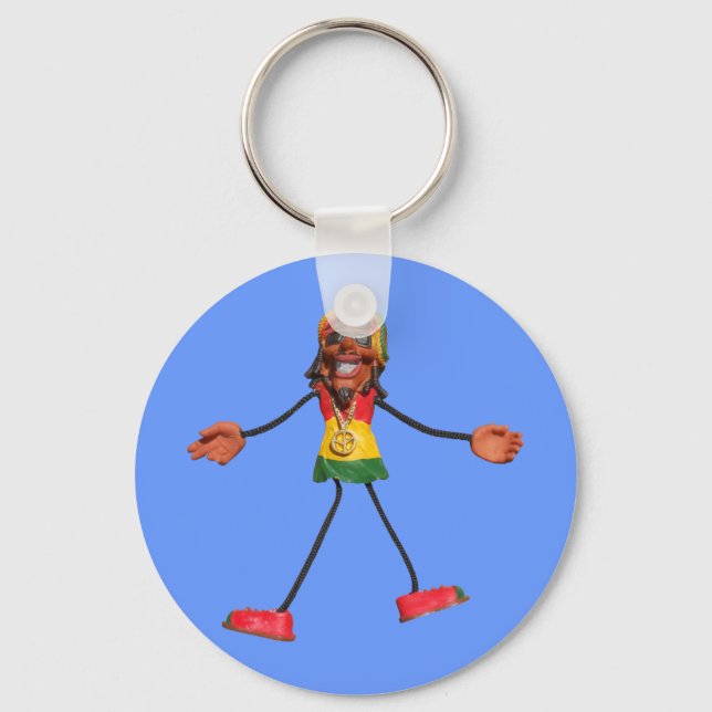 Chaveiro Rasta Stick Figura com Dourado Sinal de Paz (Frente)
