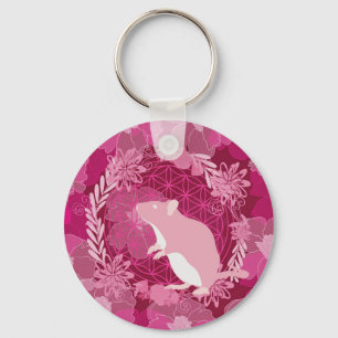 Chaveiro rato,flor da vida, rosa, mandala,zen,chakra,padrao